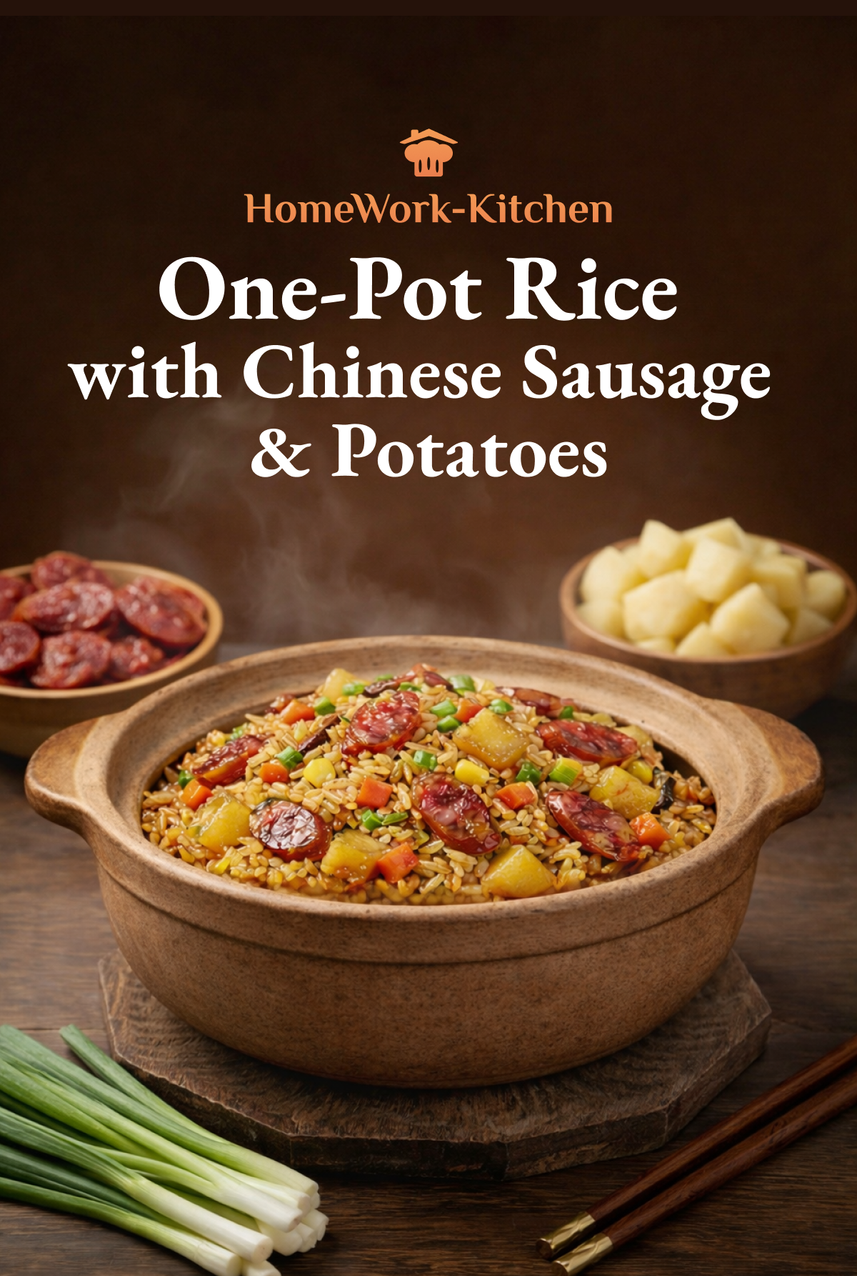 🍚 Beginner-Friendly One-Pot Rice with Chinese Sausage & Potatoes