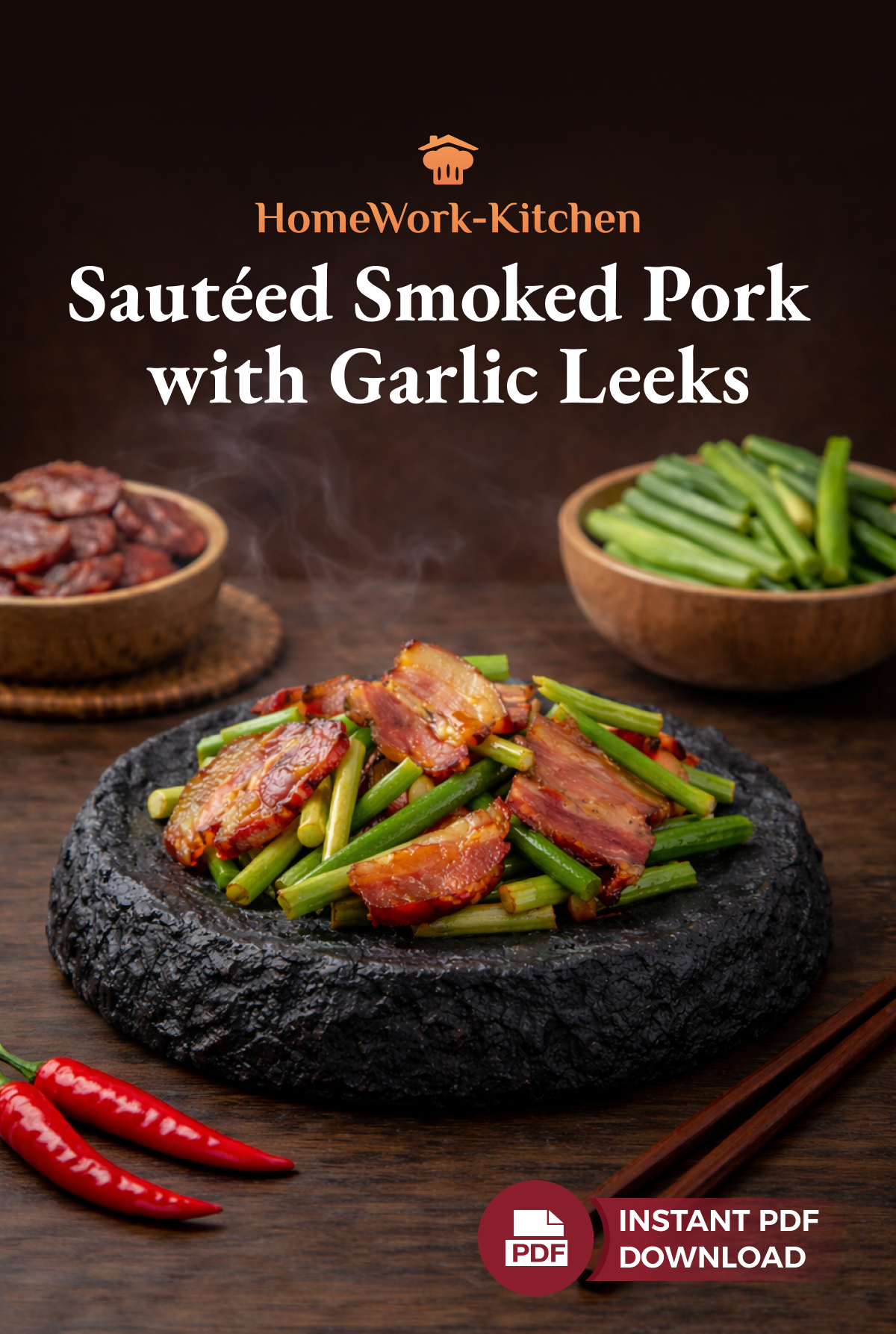 🥓 Beginner-Friendly Sautéed Smoked Pork with Garlic Leeks